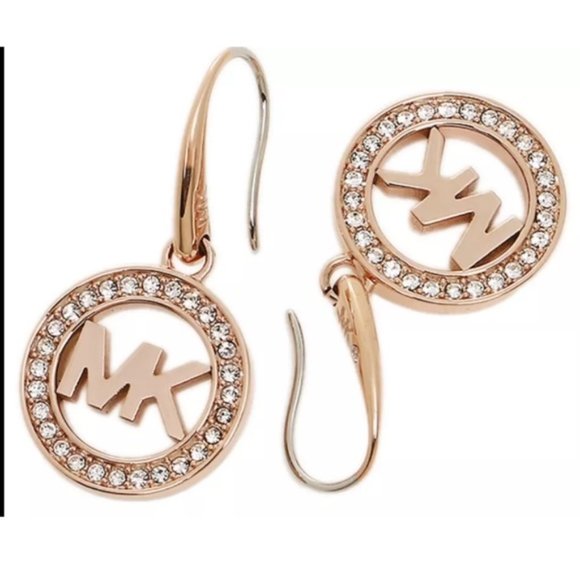 NEW Michael Kors Fulton MK Gold Earrings - Picture 9 of 15